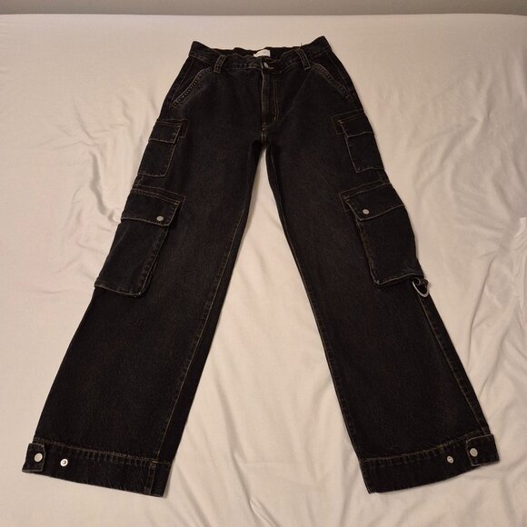 Oak and Fort Cargo Wide leg Jean with Snaps For Barrel Leg - Picture 1 of 5